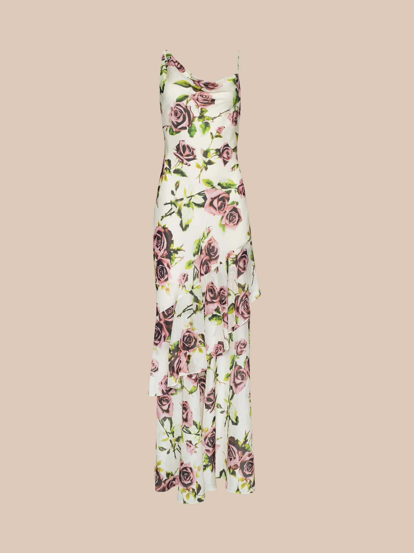 Viola Silk Cowl-Neck Gown