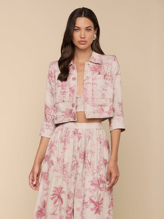 Eda Cropped Linen Jacket