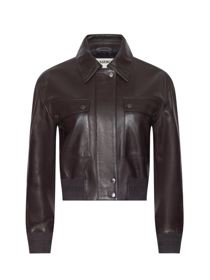 Clotilde Leather Bomber Jacket