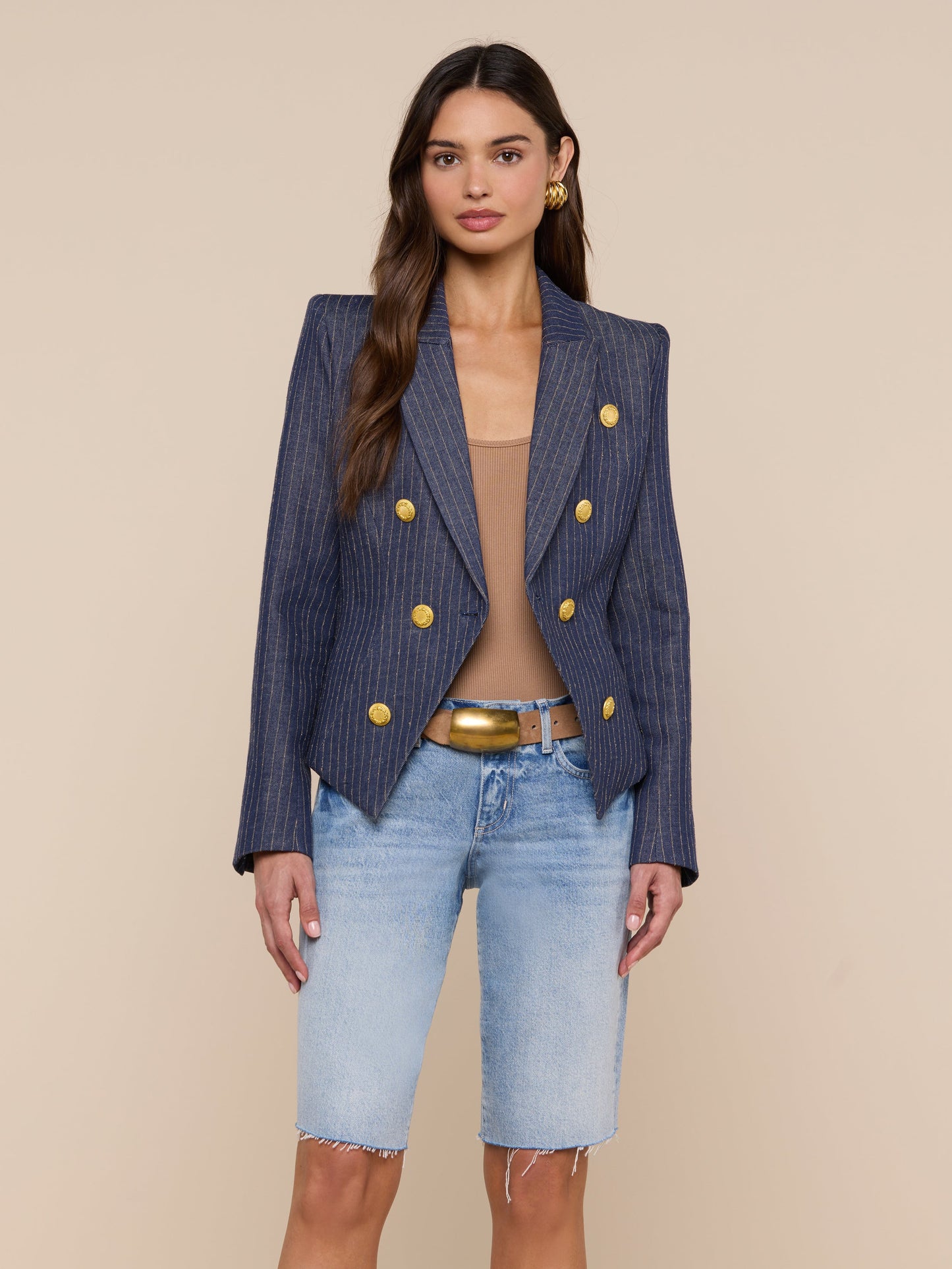 Solar Pinstriped Blazer