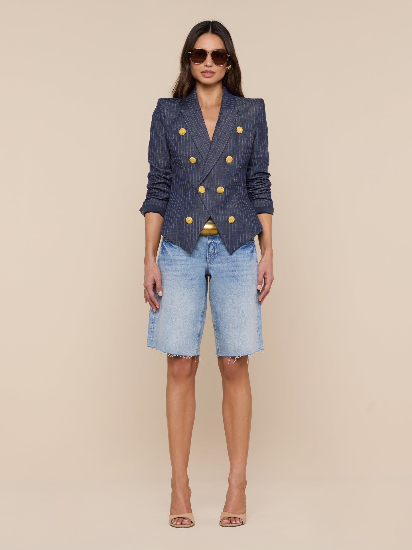 Solar Pinstriped Blazer