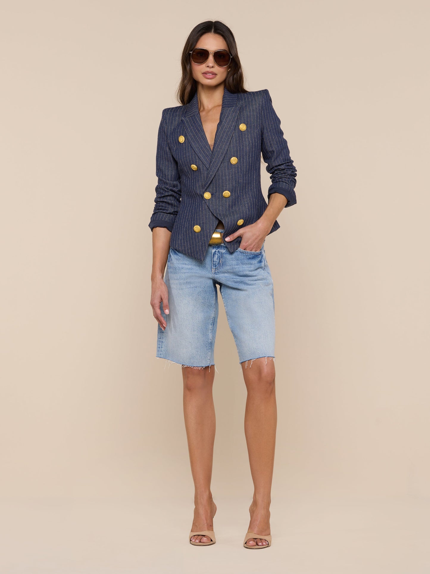 Solar Pinstriped Blazer