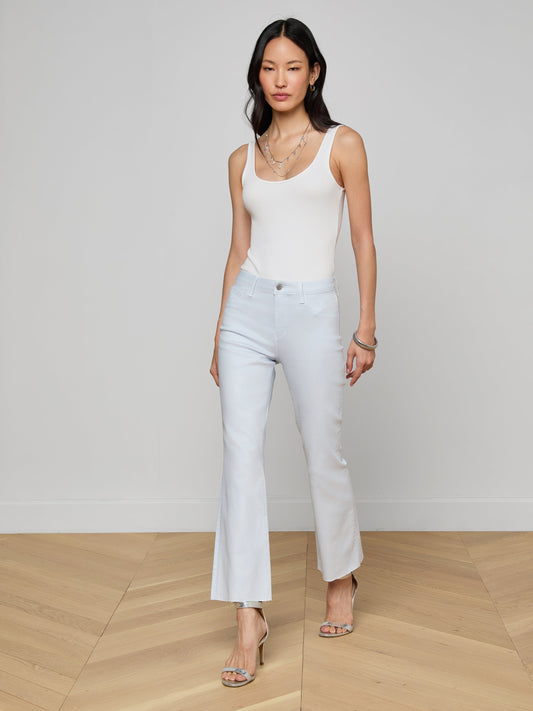 Kendra Coated Cropped Flare Jean