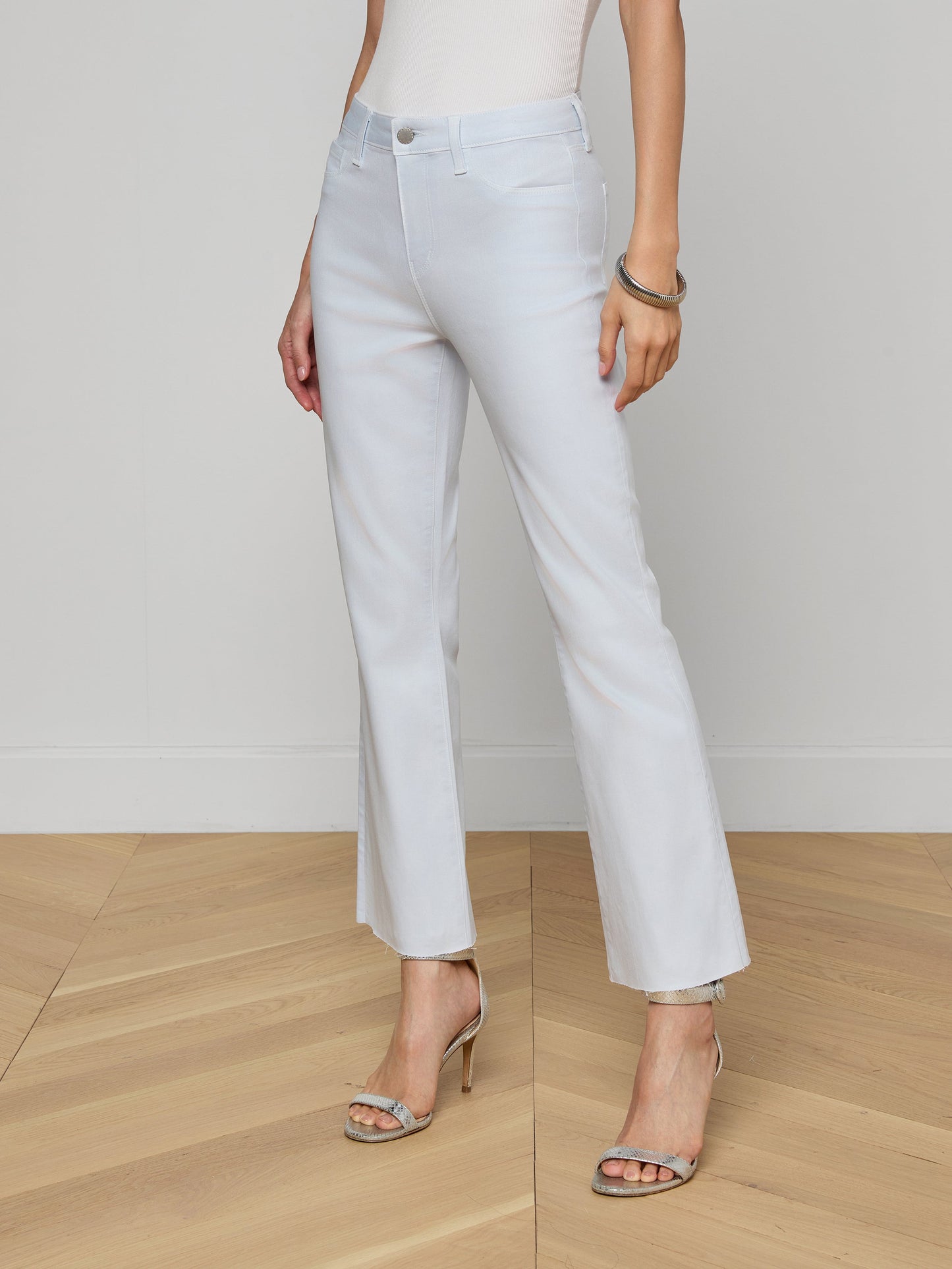 Kendra Coated Cropped Flare Jean
