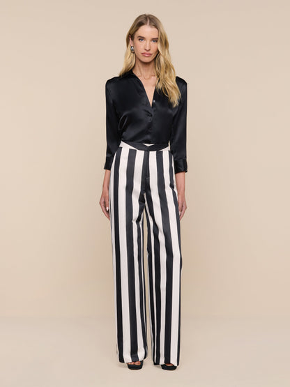 Livvy Satin Straight-Leg Trouser