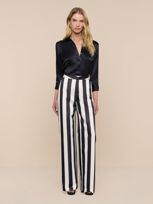 Livvy Satin Straight-Leg Trouser
