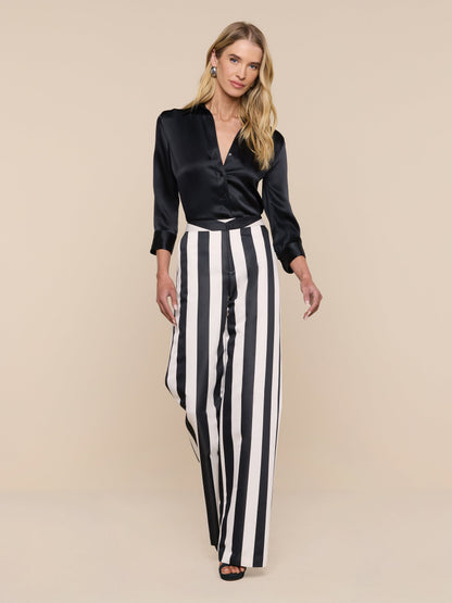Livvy Satin Straight-Leg Trouser