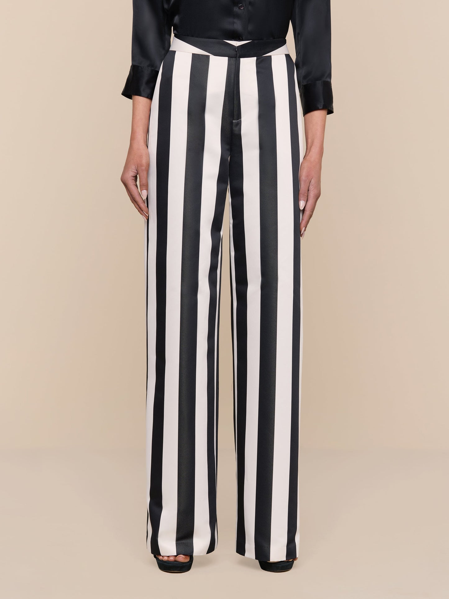 Livvy Satin Straight-Leg Trouser