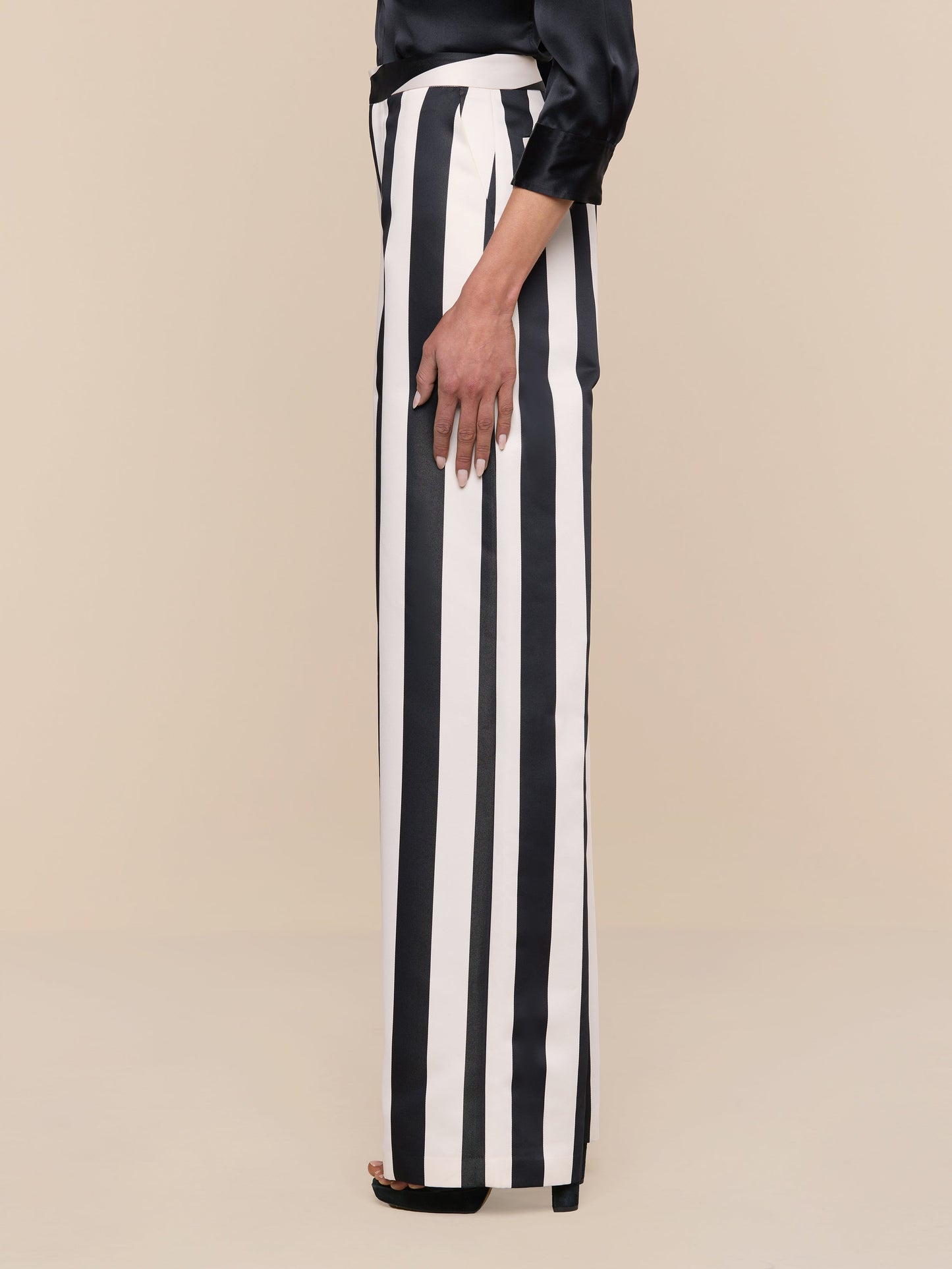 Livvy Satin Straight-Leg Trouser