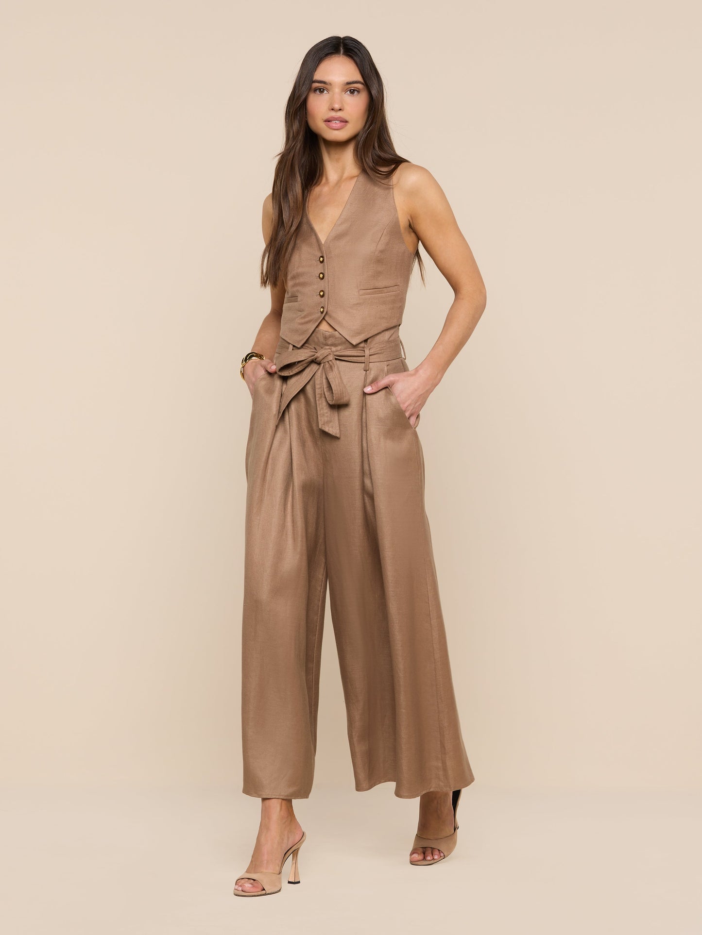 Lowen Linen-Blend Pant