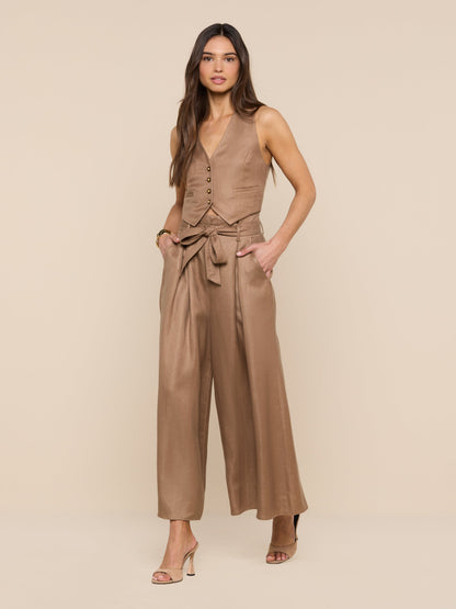 Lowen Linen-Blend Pant