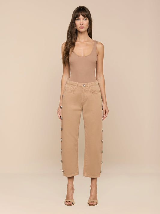 Mallis Studded Bow-Leg Jean