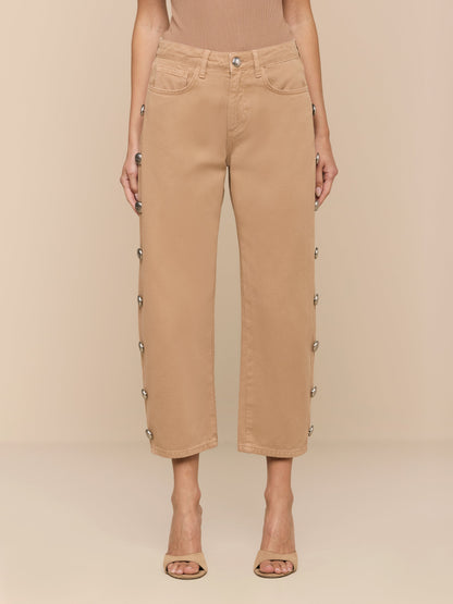 Mallis Studded Bow-Leg Jean