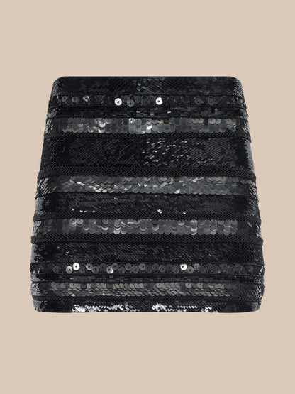 Dion Sequin Mini Skirt