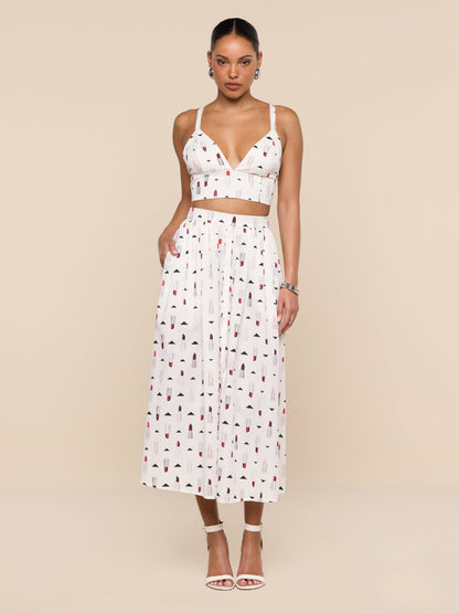 Seina Poplin Midi Skirt