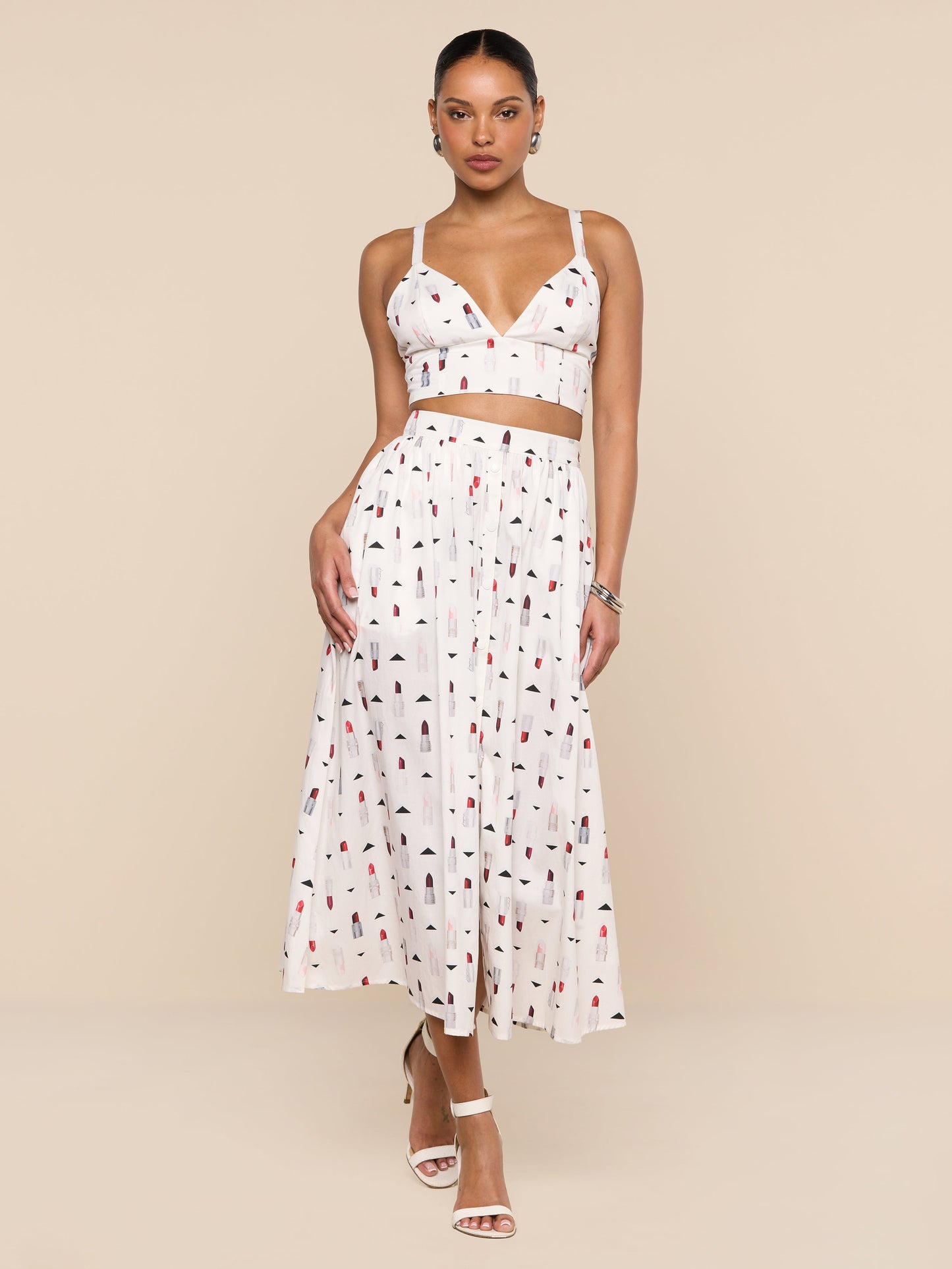 Seina Poplin Midi Skirt