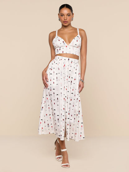 Seina Poplin Midi Skirt