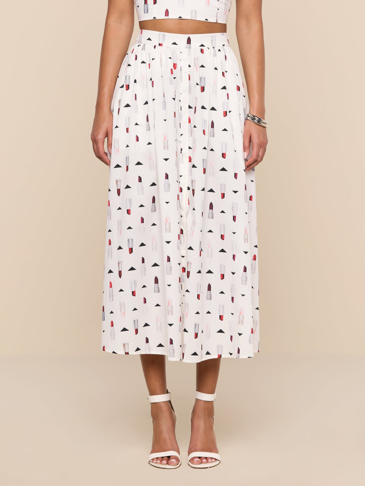 Seina Poplin Midi Skirt