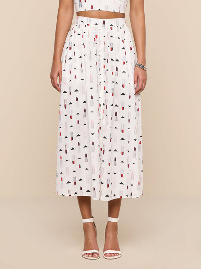 Seina Poplin Midi Skirt