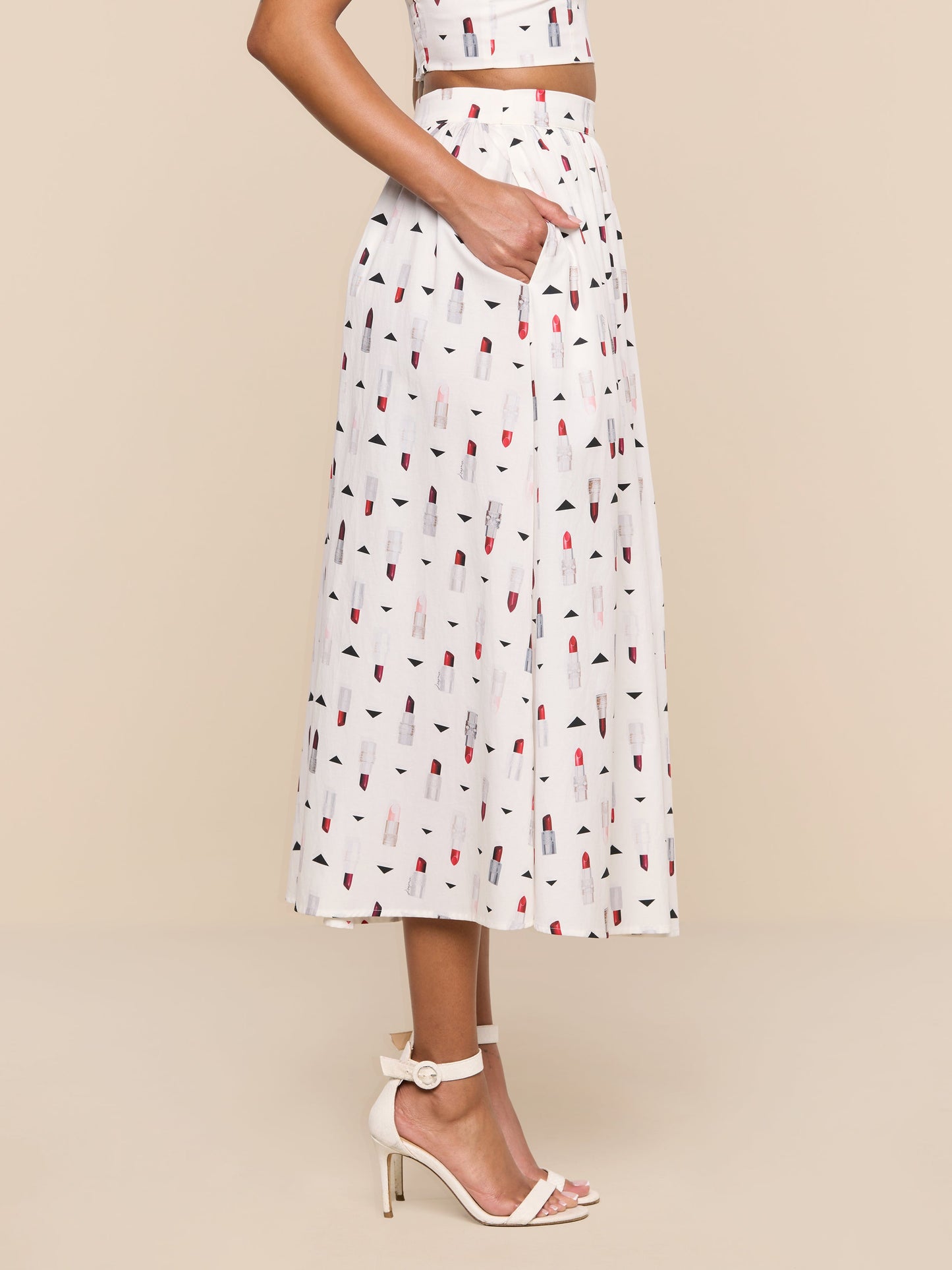 Seina Poplin Midi Skirt