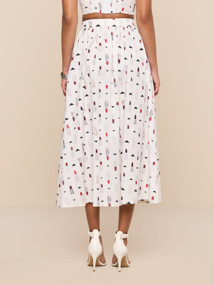 Seina Poplin Midi Skirt