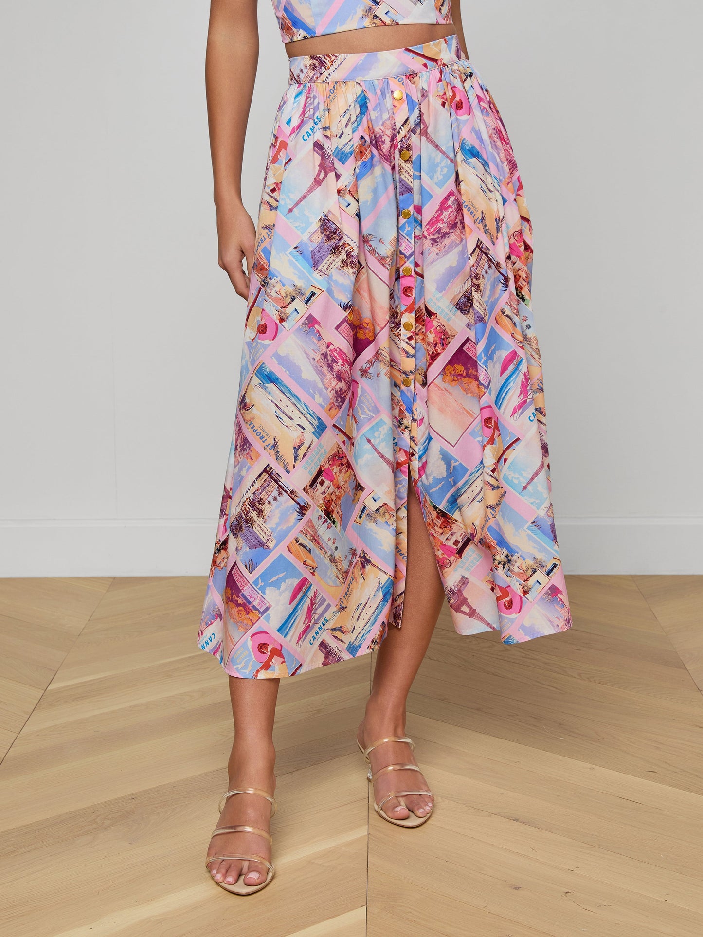 Seina Poplin Midi Skirt