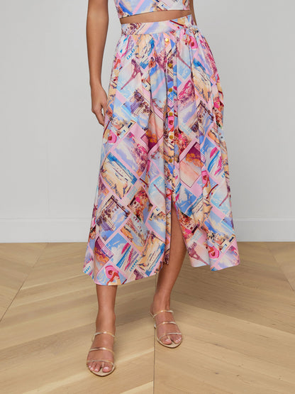 Seina Poplin Midi Skirt