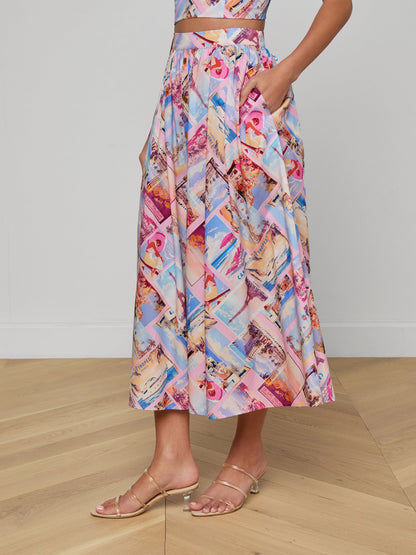 Seina Poplin Midi Skirt
