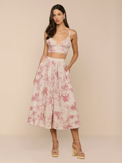 Seina Linen Midi Skirt