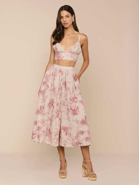 Seina Linen Midi Skirt