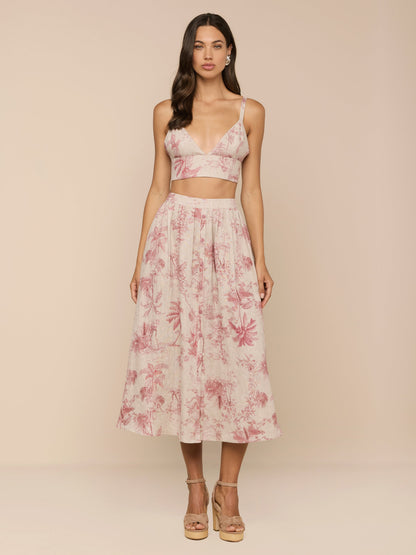Seina Linen Midi Skirt