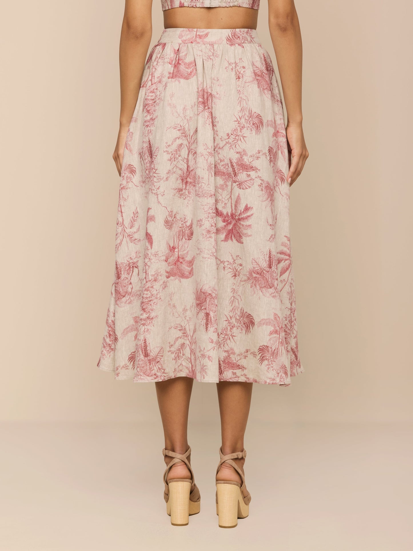 Seina Linen Midi Skirt