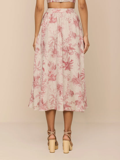 Seina Linen Midi Skirt