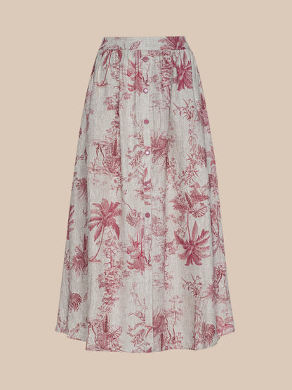 Seina Linen Midi Skirt