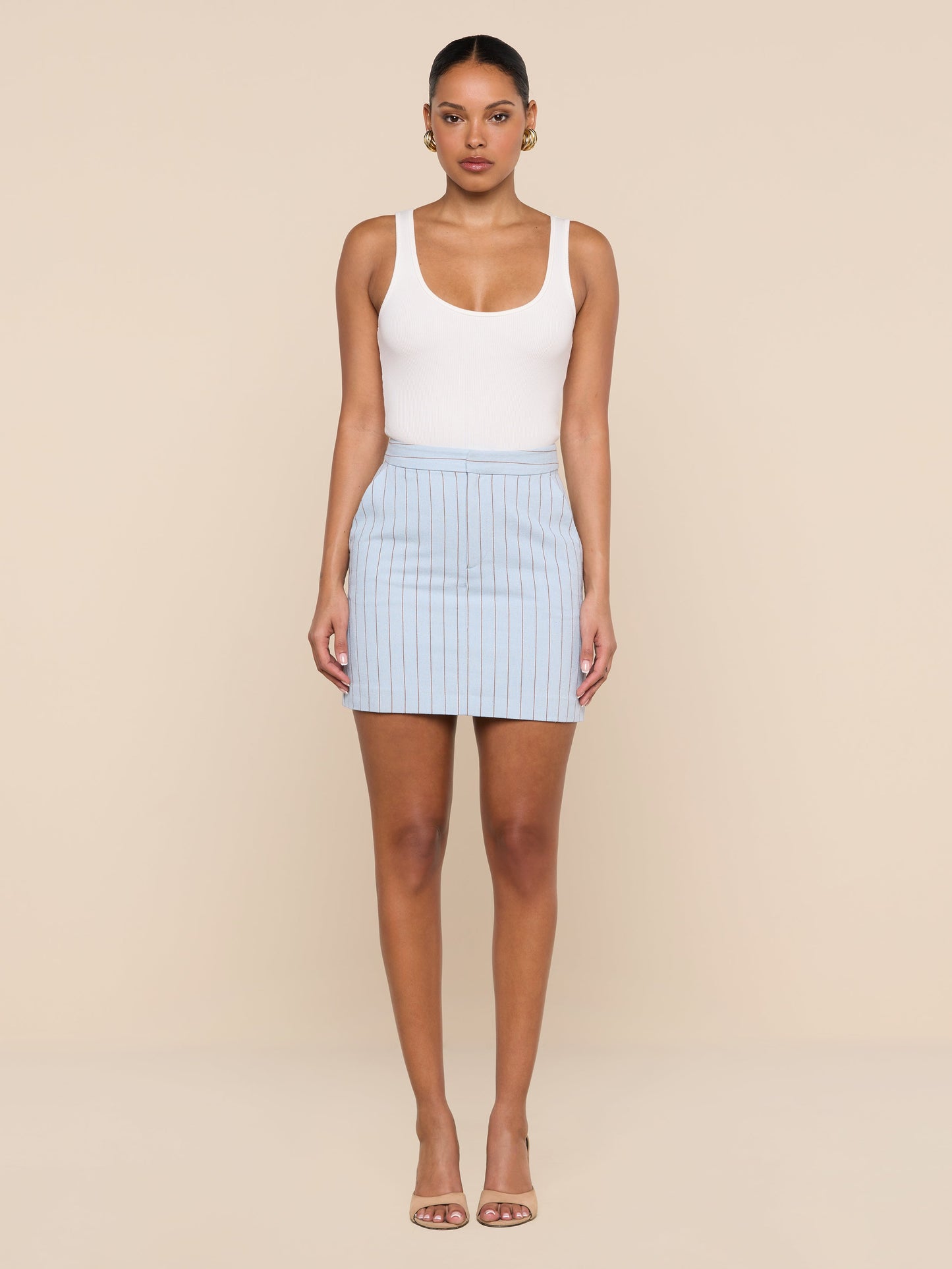 Vera Pinstriped Mini Skirt