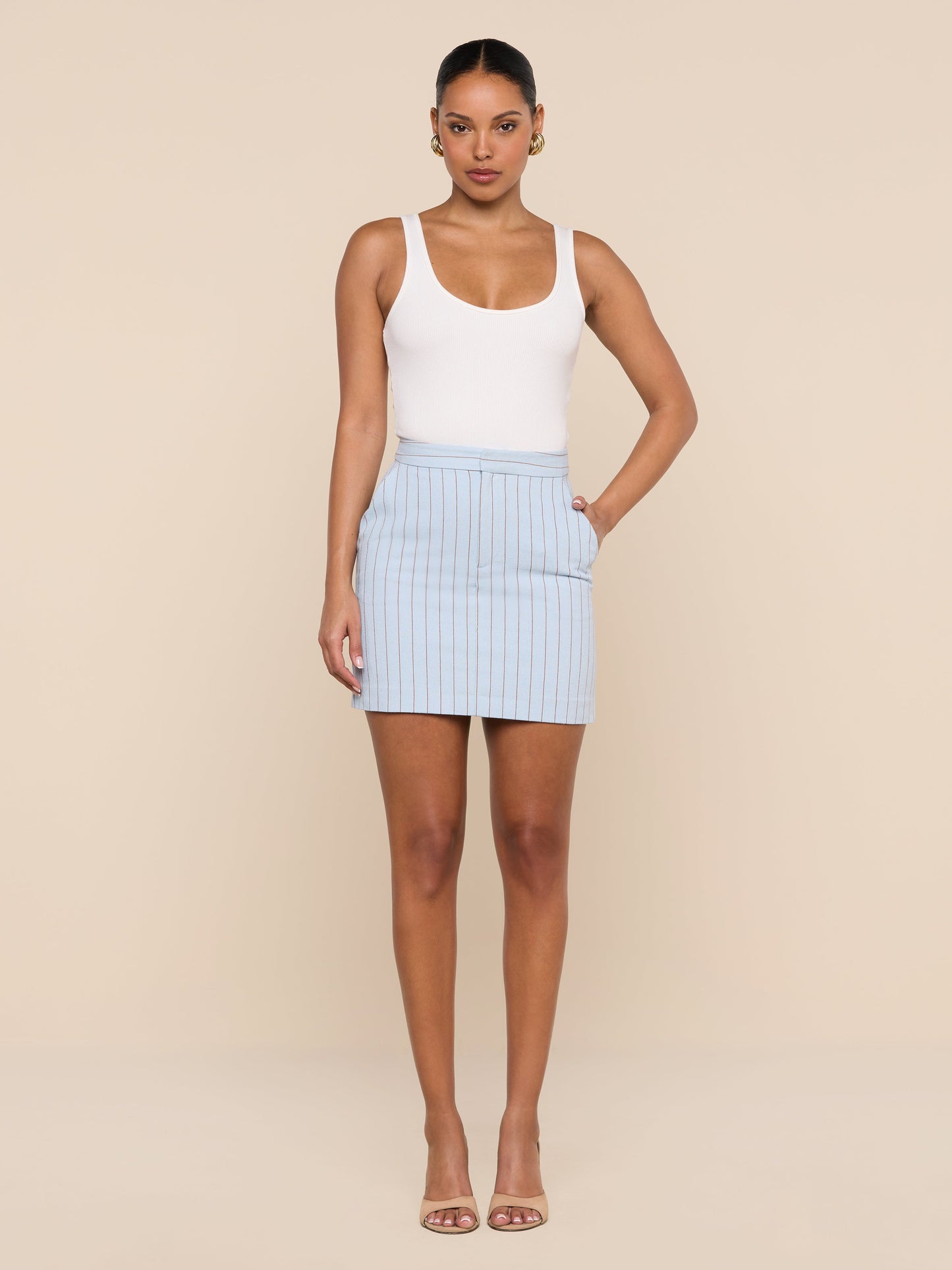 Vera Pinstriped Mini Skirt
