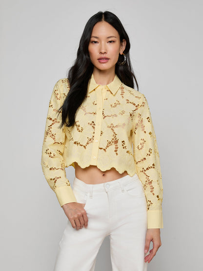 Seychelle Cropped Eyelet Blouse