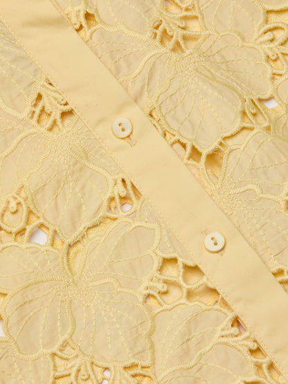 Seychelle Cropped Eyelet Blouse