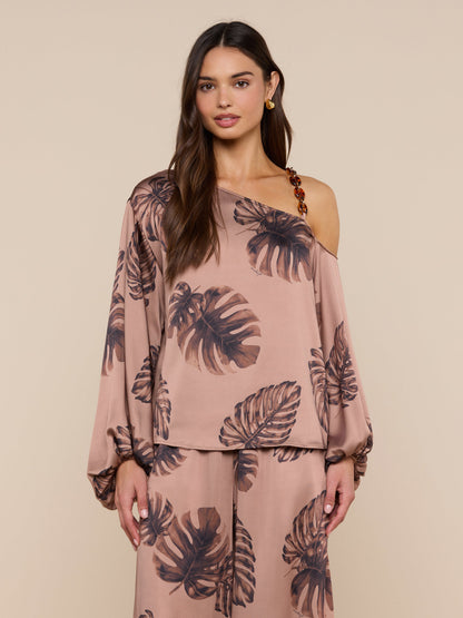Asami Chain One-Shoulder Blouse