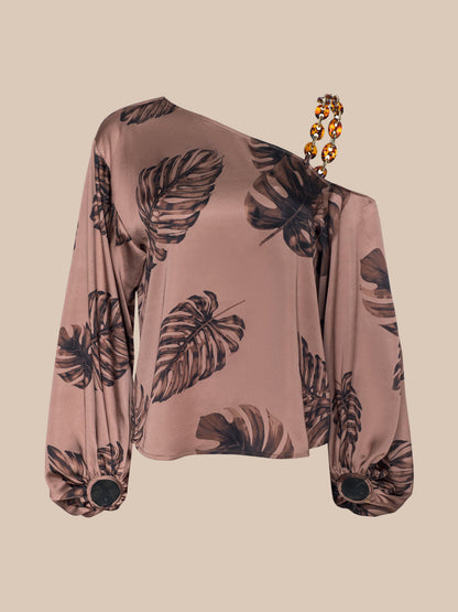 Asami Chain One-Shoulder Blouse