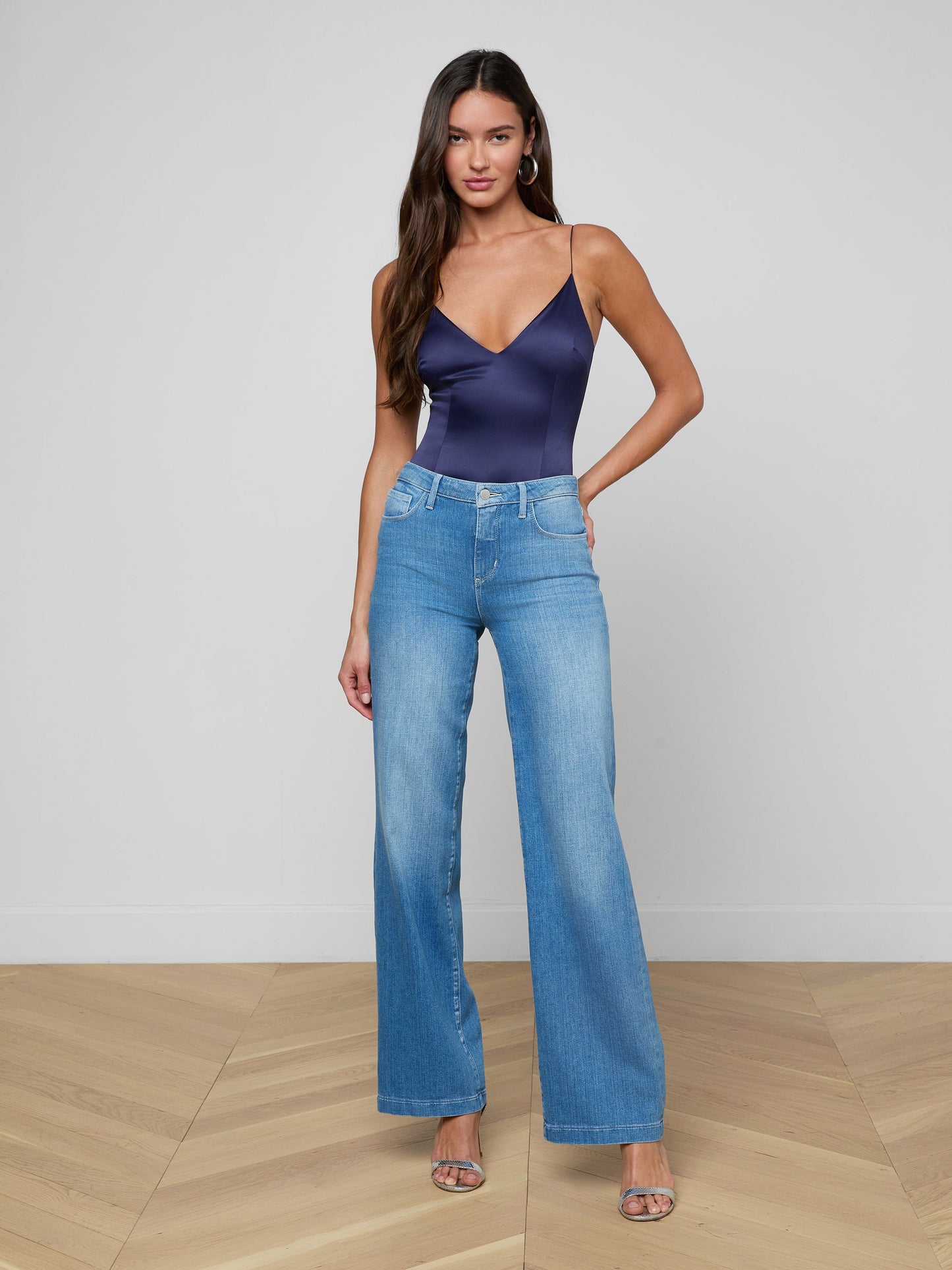Dara Stretch-Satin Bodysuit