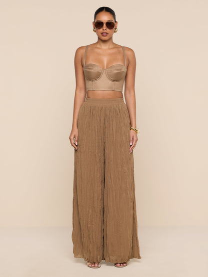 Sonya Linen-Blend Bustier