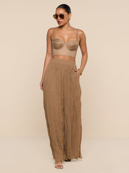 Sonya Linen-Blend Bustier