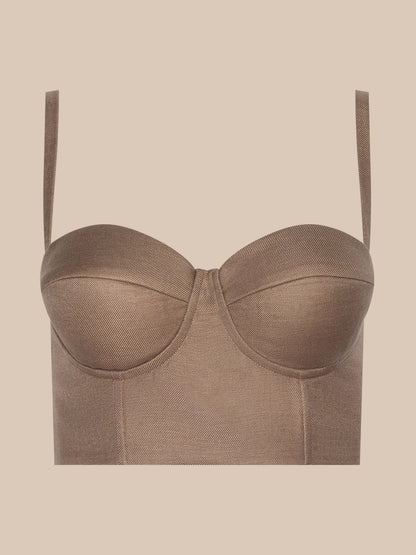 Sonya Linen-Blend Bustier