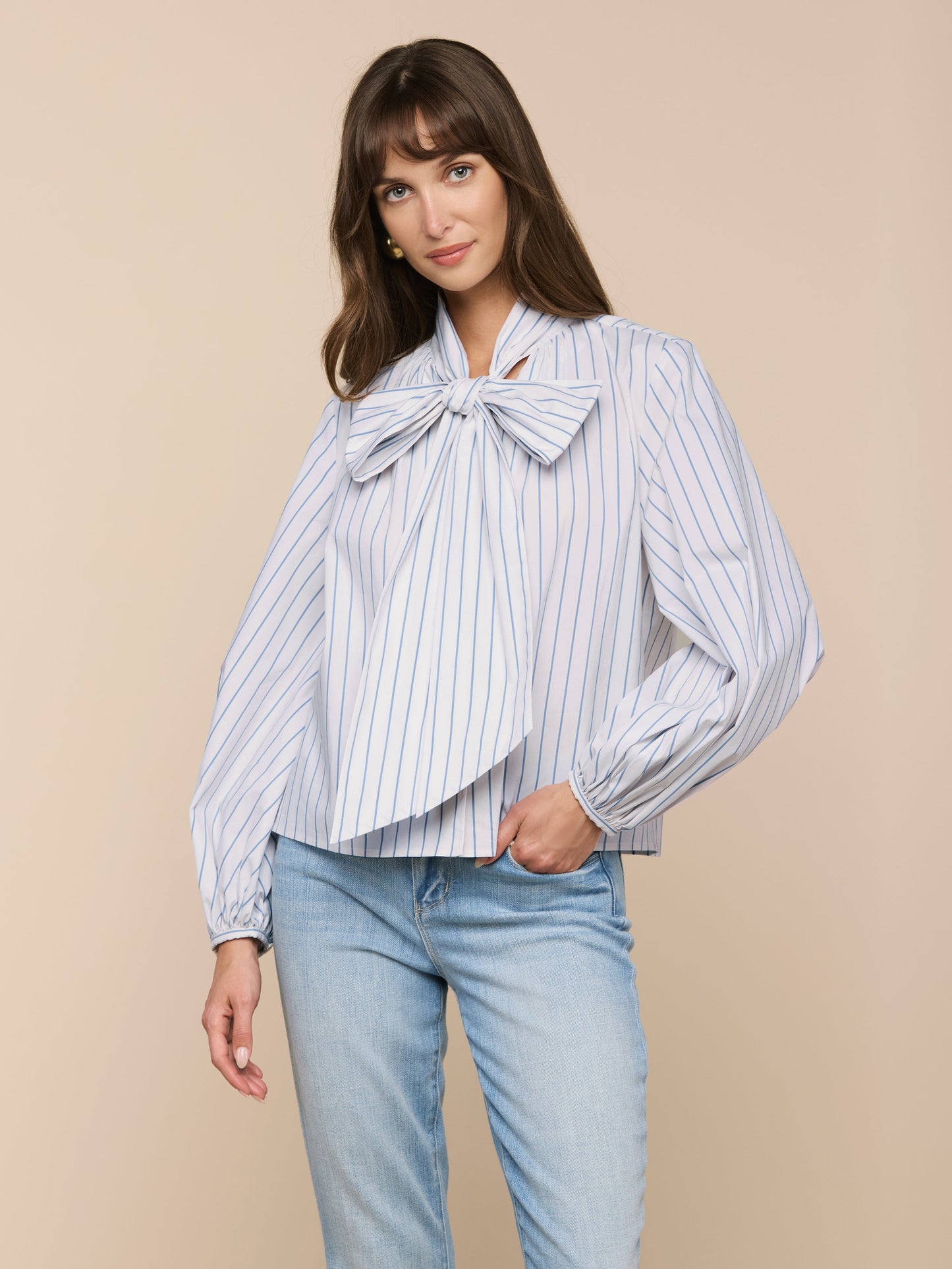 Deon Tie-Neck Blouse
