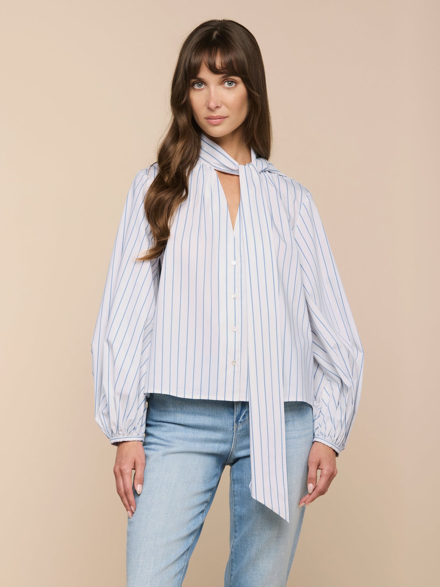 Deon Tie-Neck Blouse