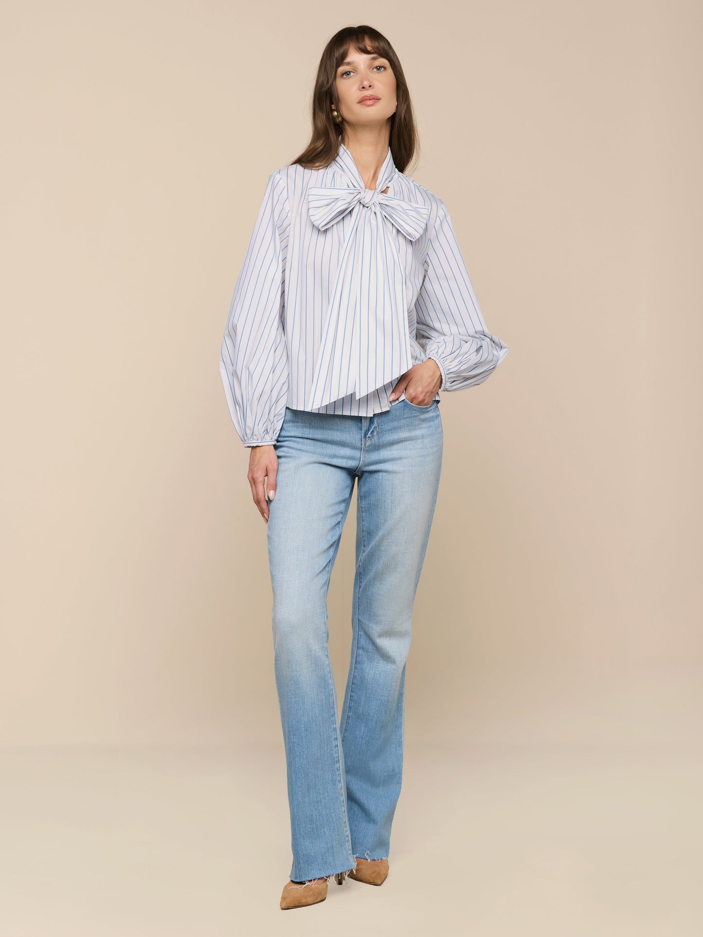 Deon Tie-Neck Blouse