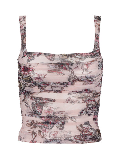 Rasha Shirred Mesh Tank