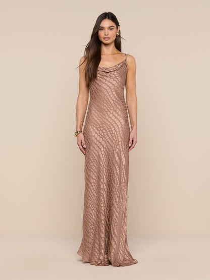 Christine Burnout Satin Dress