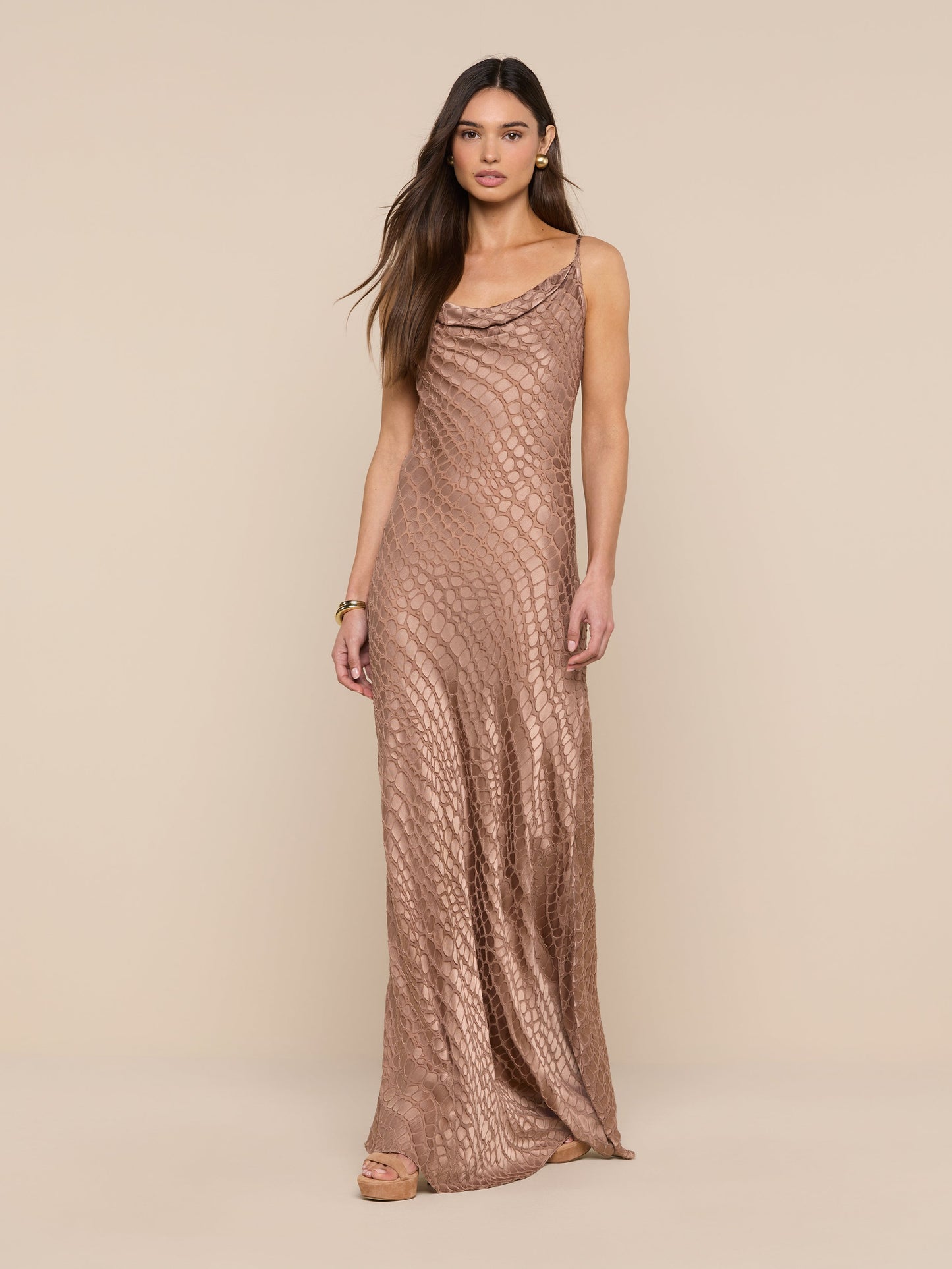 Christine Burnout Satin Dress
